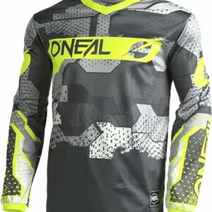 O'Neal Element Jersey Maglia Element Racewear V.22, Nero/Grigio/Giallo Fluo, S Uomo (Pacco da 1)